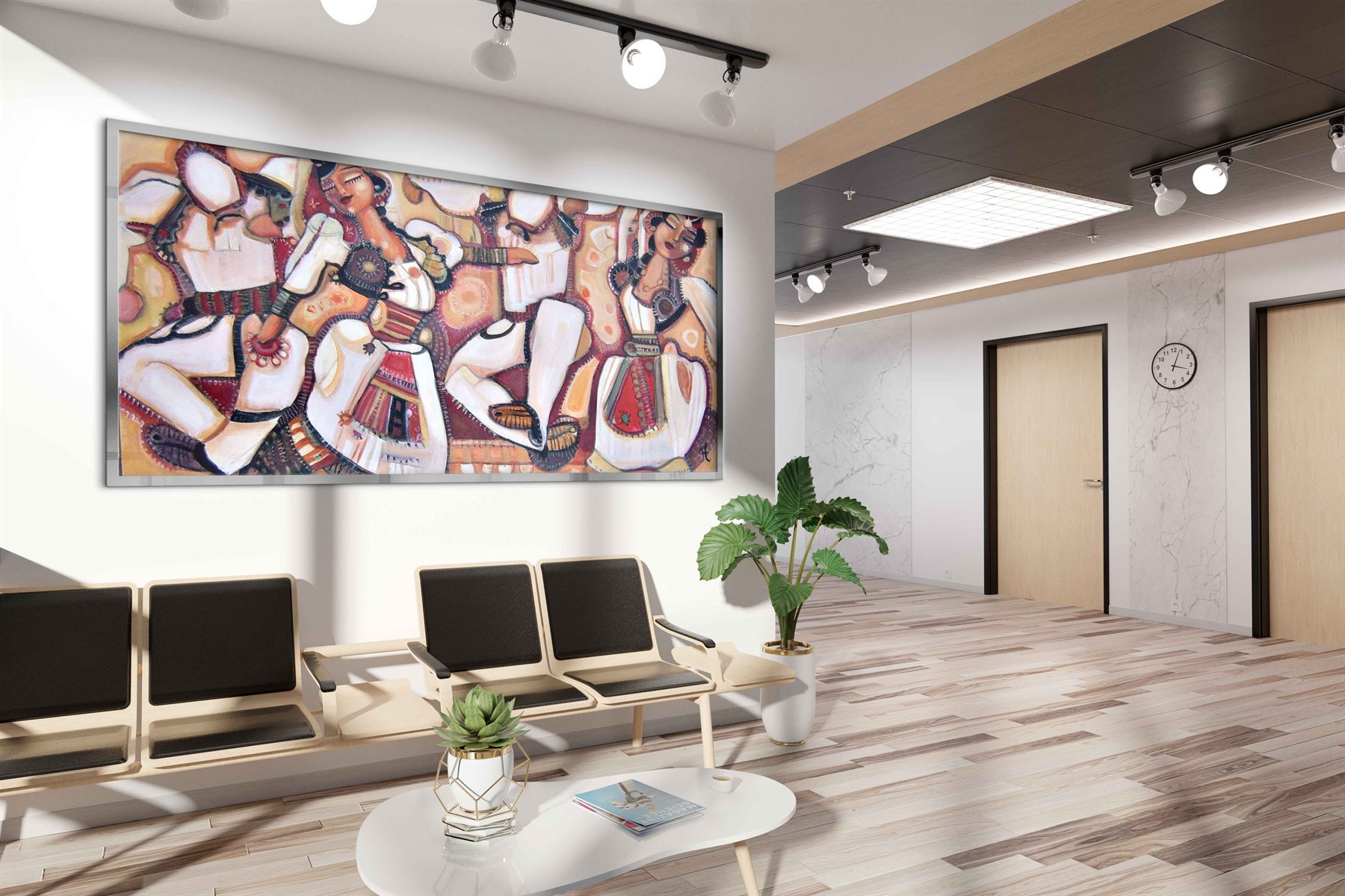 Pikturë Illyr Art në një ambient biznesi modern